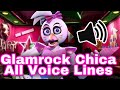 Glamrock Chica All Voice Lines! ||FNAF: Security Breach||