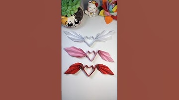 Cách làm trái tim có cánh 3D trang trí valentine độc đáo | heart with wings easy origami craft