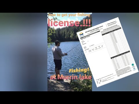 Fishing at Murrin Lake !!!!!!! the way to get your fishing license in BC.