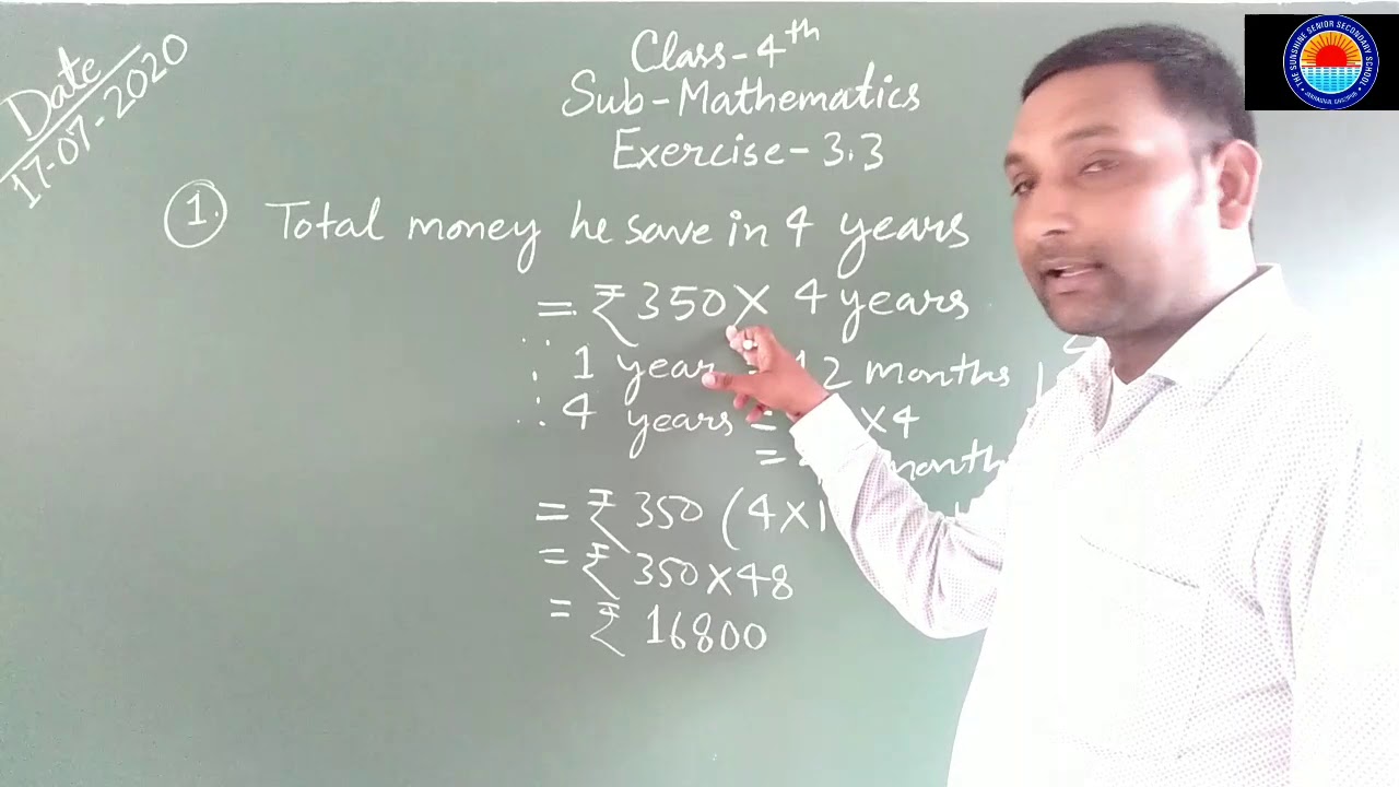 Monoj Sir Math Class-4: Mathematics: Q1and2of Exercise-3.3: By Manoj Sir - YouTube