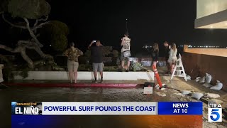 Powerful surf pounds Southern California coast