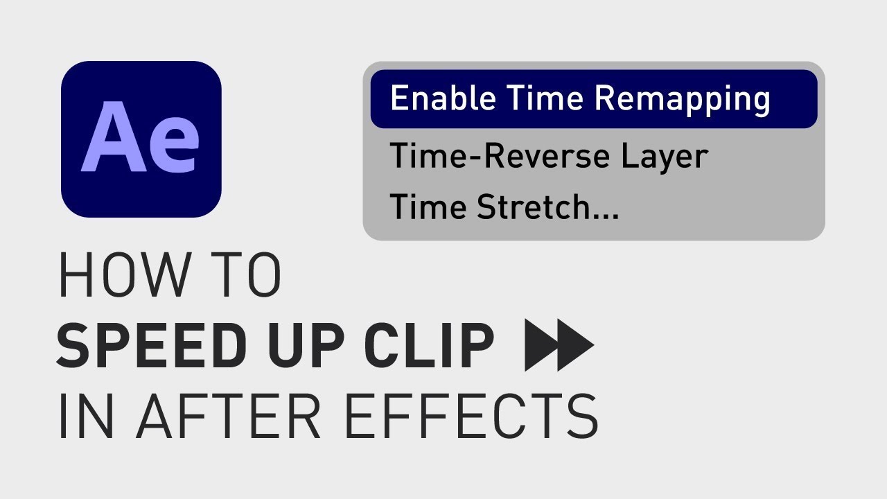 How to speed up clip in After Effects - YouTube