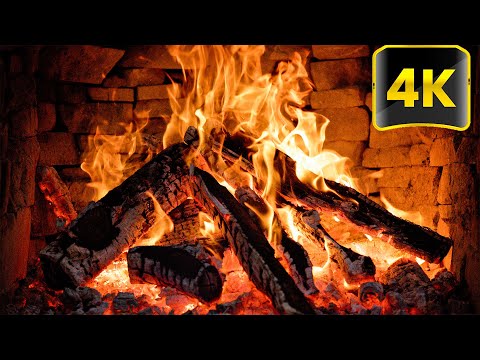 Extremely Relaxing Fireplace With Crackling Fire Sounds Fireplace 4K Uhd 3 Hours x Burning Logs
