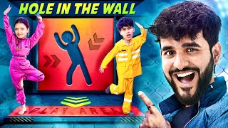 BOYS vs GIRLS - HOLE IN THE WALL CHALLENGE !! screenshot 1