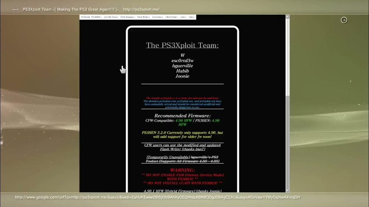 Stuck on ps3xploit.me . I wanted to reinstall HEN on my PS3 and I do not  know what to do since the browser got stuck on this screen. : r/ps3hacks