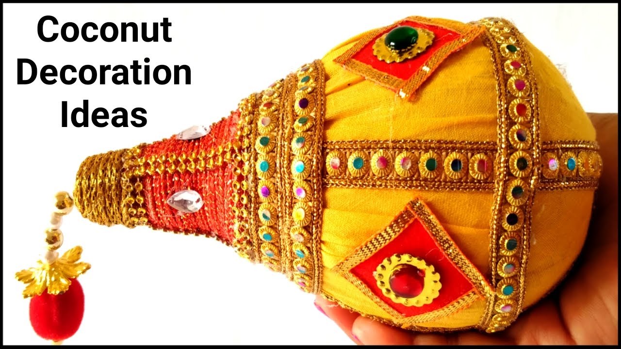 4 Coconut Decoration For Wedding, Shagun Nariyal