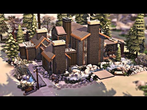 Christmas Holiday Lodge house | No cc | The sims 4 | Stop motion Speedbuild
