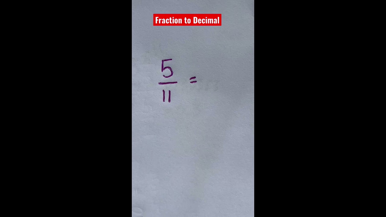 How To Convert Fraction A Decimal Math Tutor Youtube Shorts Mathtrick Learning