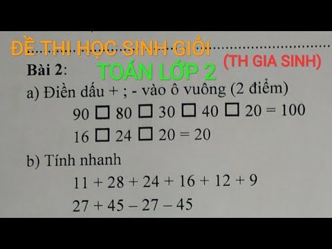 Đề thi học sinh giỏi toán lớp 2 (bài 2) | bibon 1217