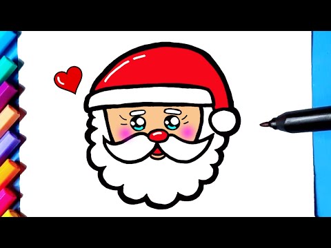 Como desenhar Cartão de Natal fofo ❤ Desenhos Kawaii - Desenho para Desenhar  