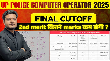 UP POLICE COMPUTER OPERATOR CUTOFF 2025 | UP POLICE COMPUTER OPERATOR 2nd Merit List Cutoff Score