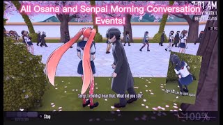 Yandere Simulator - All Osana and Senpai Morning Conversation Events!