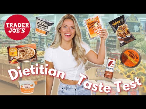 Best Trader Joes Pumpkin Flavored Food Taste Test || Healthiest Trader Joes Snacks by a Dietitian