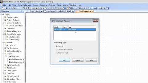 Electronics 1 - AWR DE Tutorial 6 - Inverting Amplifiers with ideal and real Opamps
