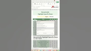 Dynamically Highlight Specific Rows - Excel Tips and Tricks
