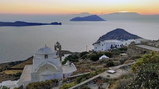 Plaka traditional village walk in Milos island, Greece