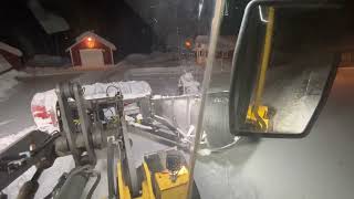 Snowfall Wet Heavy Snow Side Wing Plow In Action