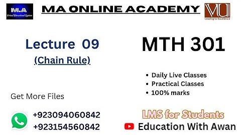 MTH 301 | Lecture 09 | Chain Rule