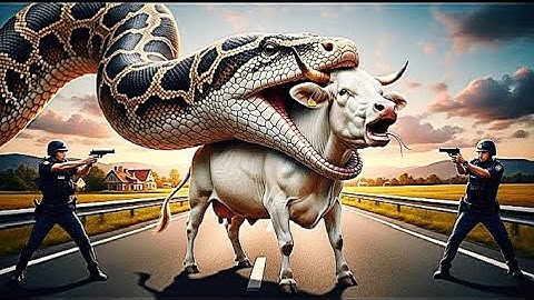 Heroic Rescue Team Saves Lonely Cow from Deadly Giant Python 🐍