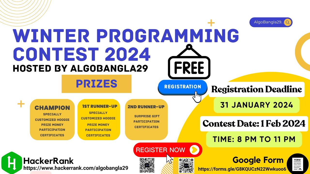 Winter Programming Contest 2024 Hosted by AlgoBangla29 | Free ...