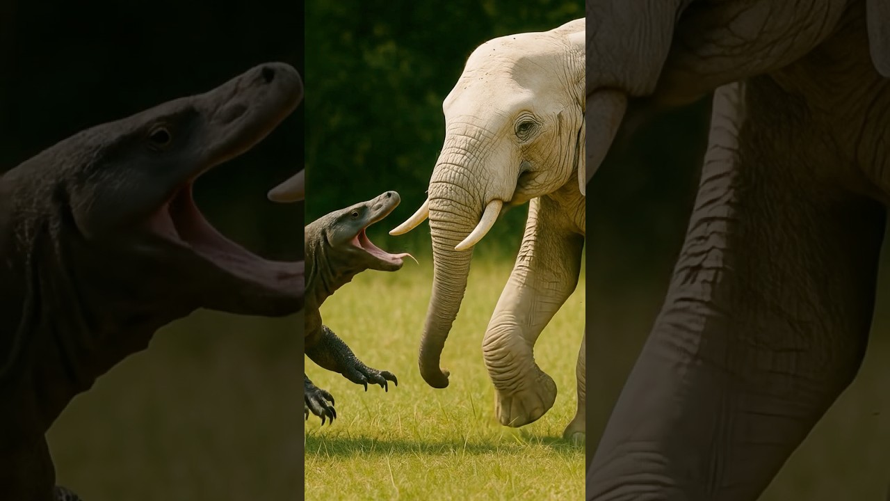 White Elephant vs Komodo Dragons: Epic Jungle Battle of Legends 