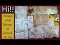 Unboxing a Once-in-a-Lifetime Vintage Linen Haul for Junk Journals (Only the First 2 of 39 Boxes!)