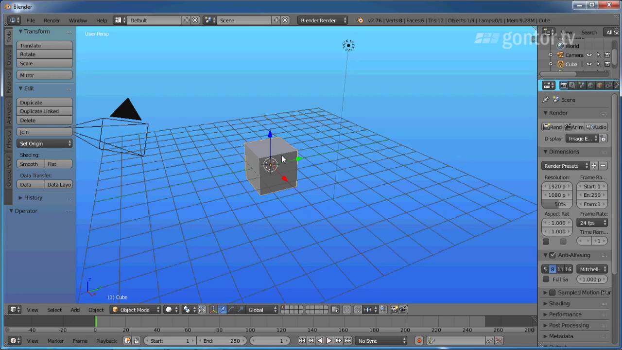 Tutorial Blender 3D Eps 2 Memutar Merubah Skala Objek Serta Tutorial Blender 3D Eps 2 Memutar Merubah Skala Objek Serta