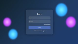 Beautiful Glass Login Page ✨ Dark Theme + Glow Effects (HTML CSS Tutorial)