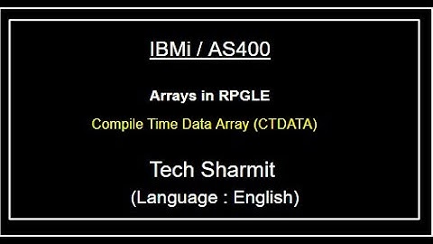 IBMi (AS400) Compile Time Data Array  in  RPGLE  | as400 tutorial  beginners | Arrays in rpgle |