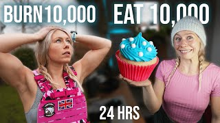 I tried to EAT and BURN 10,000 calories in 24 hours!! ULTIMATE CHALLENGE