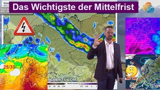 Das Wichtigste der Mittelfrist: Gewitterfront am Ostermontag, Unsicherheiten. Trend für Anfang Mai.