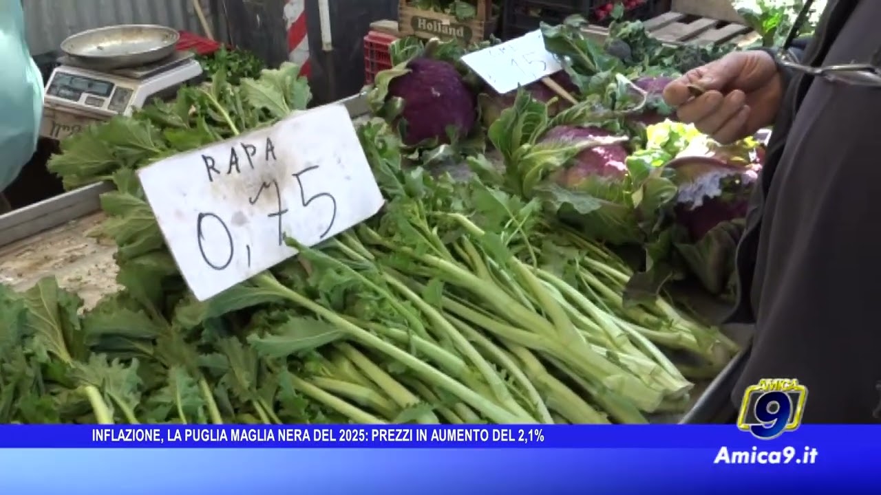 Inflazione, la Puglia maglia nera nel 2025