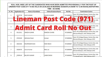 ||HPSSC Lineman Post Code (971) Admit Card Download Roll no Out|| Job Notification ||Dark Study||
