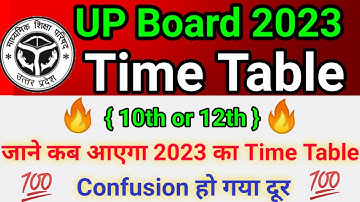 UP Board Time Table 2023 Class 10th and 12th || UP Board 2023 Time Table || #upboard2023 ,  #upmsp