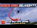 Drone SODA Delivery?? | K18 MAX GPS Drone with Remote Air Drop Review