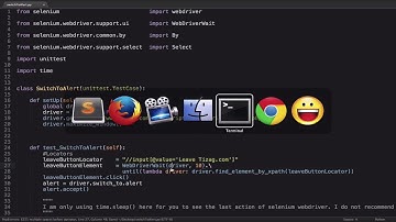 Selenium Python language- Switching Focus to an Alert