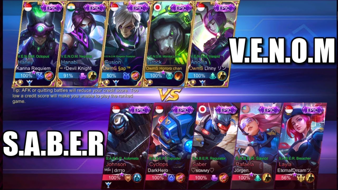 SABER VS VENOM SQUAD SKIN FUN GAMEPLAY YouTube