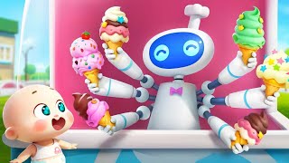 ice cream robot colors song nursery rhymes kids songs neos world babybus