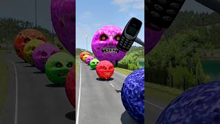 Big &amp; Small Moon Cars vs Giant Nokia Hammer #54 - BeamNG.Drive