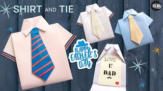 How To Make Shirt With Paper | Origami Paper Shirt And Tie | Easy Father's Day Gift Ideas |