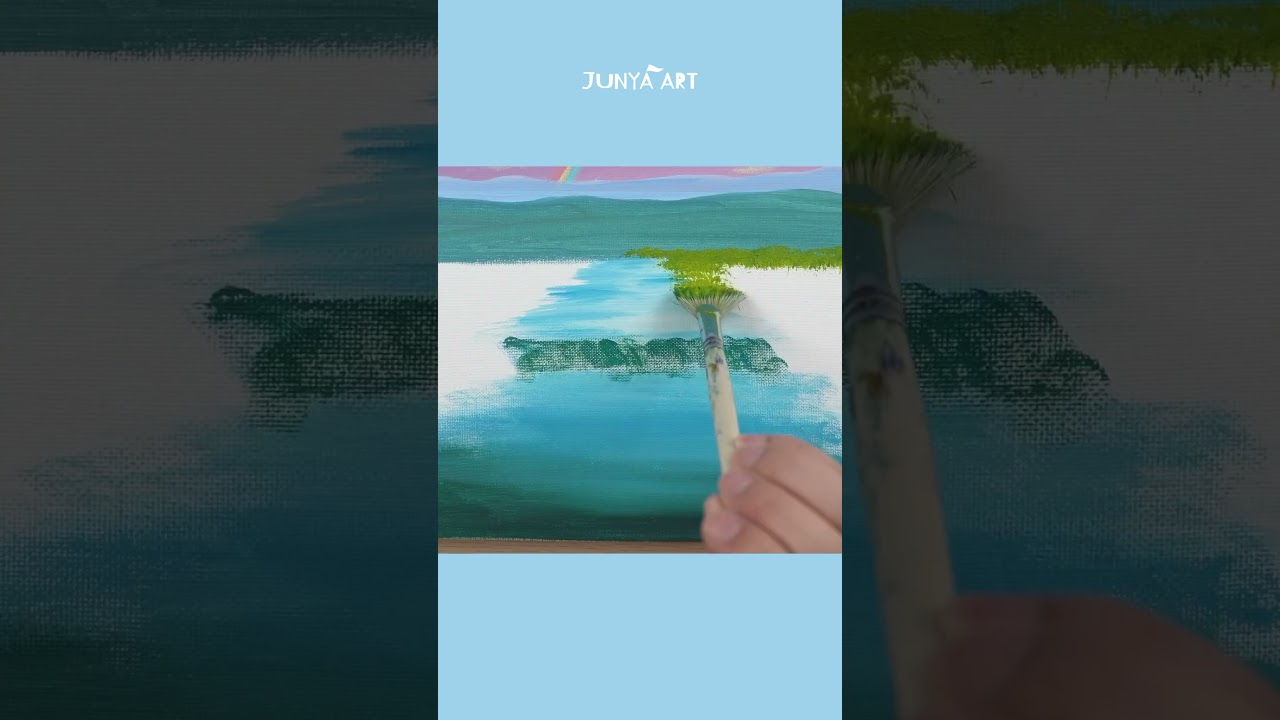 Rainbow landscape | Acrylic painting 