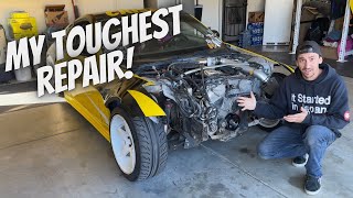 Fixing The Frame Damage On My Wrecked 350z Drift Car