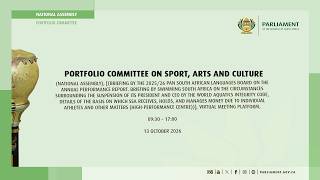 Information Portfolio Committee on Sport, Arts and Culture, 13 October 2026 News