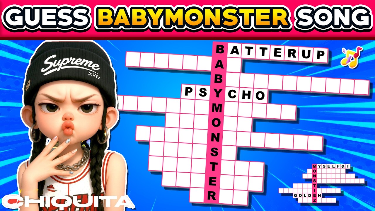 Угадайте вирусные песни BABYMONSTER с помощью кроссворда 🧩 | Викторина MONSTIEZ
