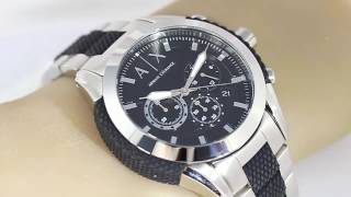アルマーニエクスチェンジ/A|X ARMANI EXCHANGE クロノグラフ デイト メタル×ラバーコンビベルト 腕時計■185013