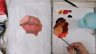 Как нарисовать губы масляными красками
