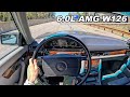 Driving a rare 60l premerger amg w126   1986 mercedesbenz 560 sel pov binaural audio