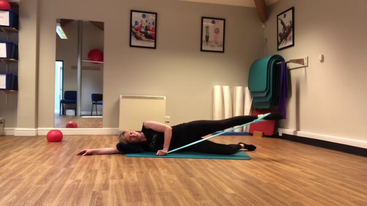 Pilates leg exercises with a resistance band YouTube