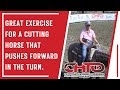 Great exercise for a cutting horse that pushes forward in the turn