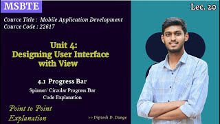 4.1 Progress Bar  Spinner Coode Explanation  MAD| 22617| MSBTE | I Scheme |code explanation  Diptesh